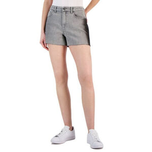 INC International Concepts Size 16 Grey High Rise Frayed Hem Denim Shorts NWT